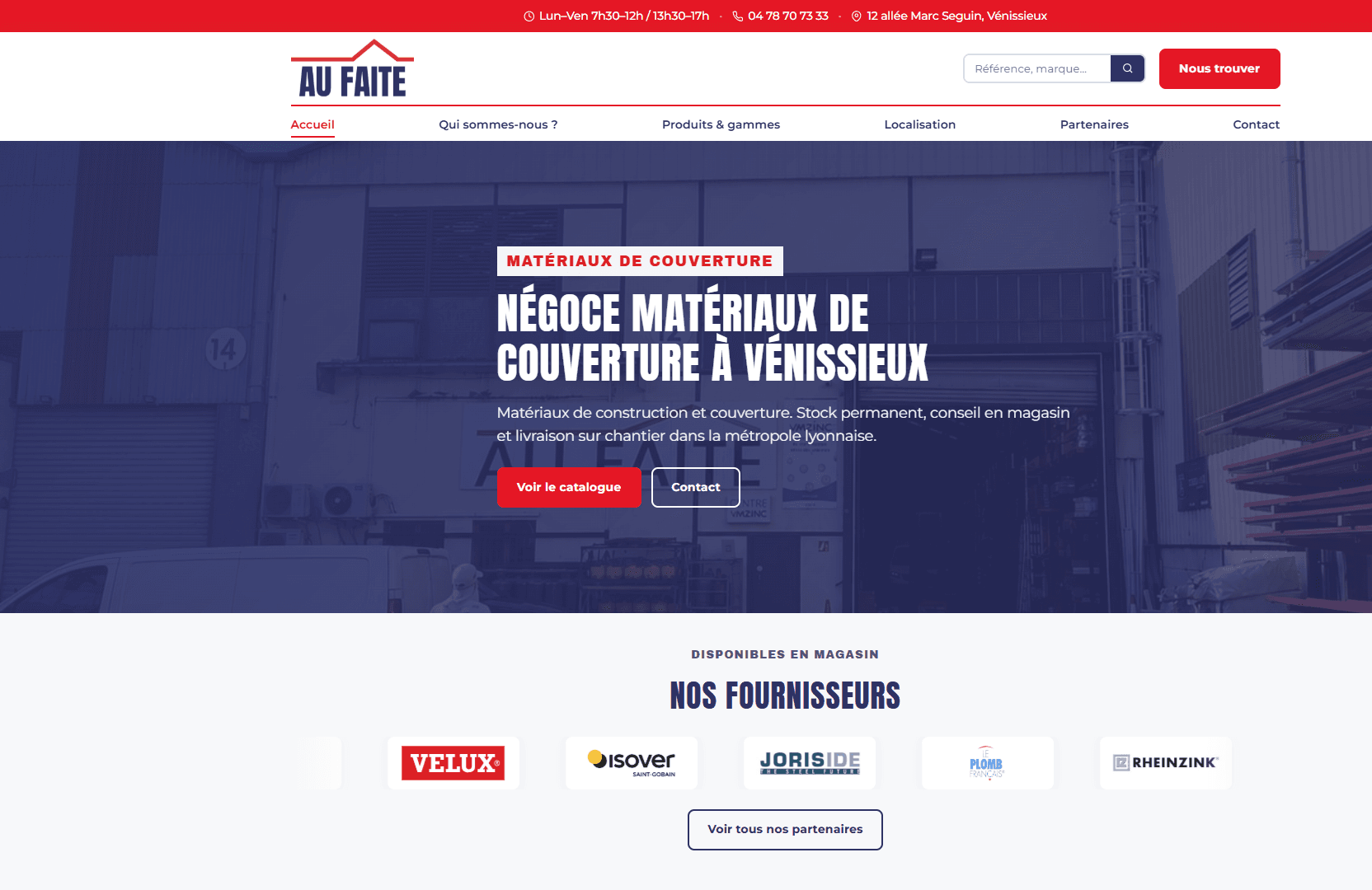 Réalisation Artisan-Web : site AU FAITE